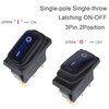 DMWD 3Pcs Waterproof 12Volt 20A Rocker Switch with Blue Light SPST 3 Pins ON Off Square Switch Snap-in Design for Car Boat Marine RV Truck