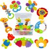 AIVIAI Baby Toys 0-6 Months Infant Toys 0-3 Months Infant Rattles Baby Rattle Teether Toy Set with Storage Box Musical rattles for Newborn Boy Girl Gifts Set with Baby's First Rattle Teether (11pcs)