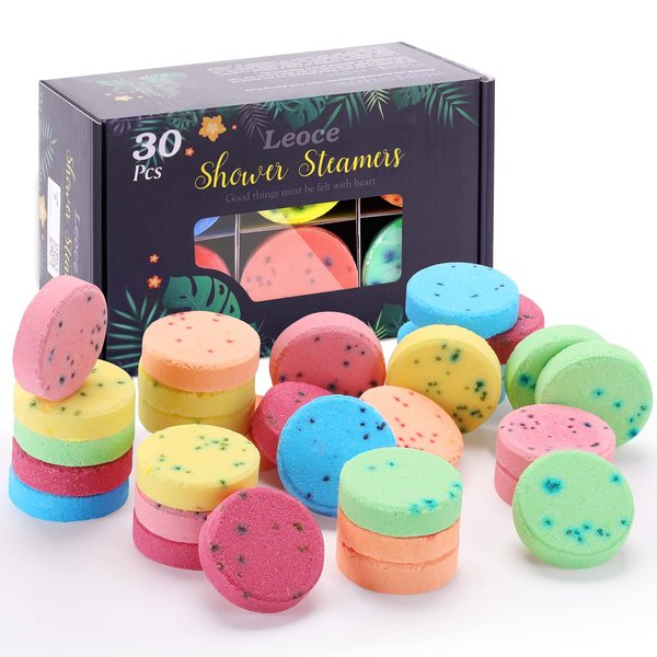Shower Steamers Aromatherapy, 30PCS Natural Organic Shower Bombs with Essential Oils for Relaxing Home Spa, Birthday Christmas Gift Basket for Women