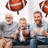 Football Balloons Football Party Balloons Football Shaped Aluminum Foil Balloons for Sport Themed Football Themed Birthday Party Decor, 26 Inch(4 Pieces)