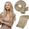 Full Shine Sew In Weft Hair Extensions Human Hair Color Golden Blonde Highlighted Medium Blonde Hair Hand Tied Weft Extensions Invisible Hair Extension 18 Inch Genius Weft Hair Extensions Human Hair