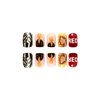 Short Press on Nails with Designs Square Fake Nails Theme Singer Pattern Stick on Nails Gloss Acrylic Nails Holiday False Nails with Designs Best Press on Nails for Women Girls