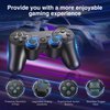 Powerextra PS-3 Wireless Controller for PS-3, 2 Pack High Performance Gaming Controller with Upgraded Joystick Double Shock for Play-Station 3 (Black and Blue)