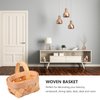 Cabilock 12pcs Mini Dollhouse Miniature Basket - Mini Woven with Handle Baskets Miniature Food Dollhouse Accessories for Props Model Party Favors Crafts Decor
