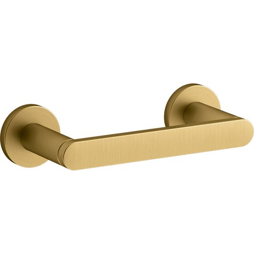 KOHLER 73147-2MB Composed Pivoting Toilet Paper Holder Wall Mount, Metal Toilet Paper Holder, Vibrant Brushed Moderne Brass