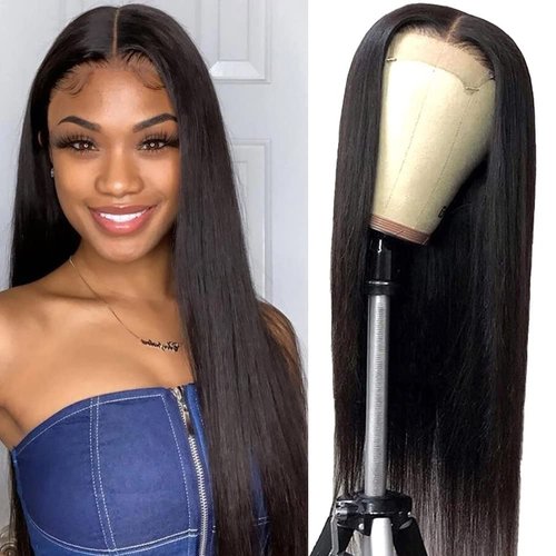 Beauhair Lace Front Wigs Human Hair 4x4 Lace Closure Wig Straight Human Hair Wigs for Black Women, 150% Destiny Brazilian Virgin Pre Plucked With Baby Hair Natural Black (12 Inch, Straight Wig)