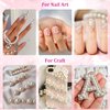 2700 Pcs Flat Back Pearls Kits 1 Box of Flatback White+1 Box of Beige Half Round Pearls with Pickup Pencil and Tweezer for Home DIY and Professional Nail Art, Face Makeup and Craft