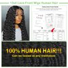 26inch (100% Human Hair) Deep Wave Lace Front Wigs Human Hair 180%/250% Density 13x4 HD Lace Frontal Wigs Human Hair Pre plucked Glueless Curly Human Hair Wig for Women (1B# 180%Density, Deep 26inch)