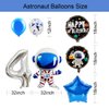 SUBOOCA 4th Birthday Party Sign, Outer Space Themed Party Balloons, Astronaut Spaceman Helium Foil Balloons For Baby Boys Girls 4th Birthday Party, Fourth Birthday Party Decorations