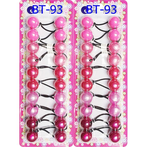 Tara Girls Twinbead Multi Cute Design Ponytail Elastics Pack of 2 Selection (BT-93)