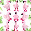 Jexine 9 Pieces Mini Stuffed Plush Toys Plush Stuffed Doll Cute Small Stuffed Animal Toy Hanging Ornaments Party Supplies Favors for Gifts Hawaiian Summer Beach Luau Party 5 Inch(Flamingo)
