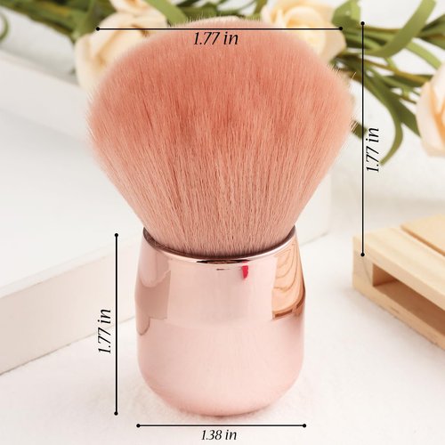 Nail Duster Brush, Rose Gold Dust Brush for Acrylic Nails, Soft Hair Nail Clean Up Brush, Glitter Powder Remover Collector Tool, Brush for Makeup, Manicure Accessories