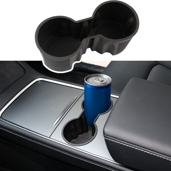 Motrobe 2021-2024 Tesla Model Y Model 3 Center Console Cup Holder Insert, Tesla Center Console Interior Accessories, ONLY FIT New Console
