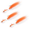 LAST CAST TACKLE 1-2oz Orange & White Bucktail Fishing Lure Jigs - 3 Pack (1.0 Ounce - 3 Pack)