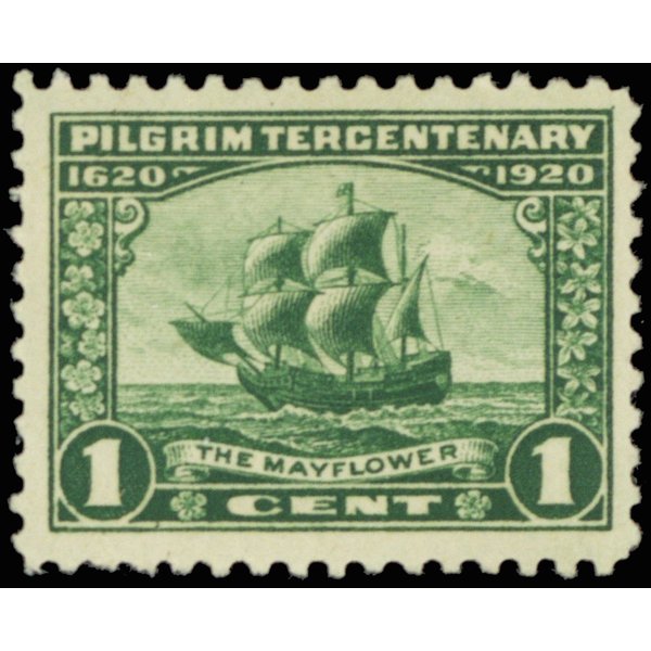 USPS 1920 Pilgrim Tercentenary Mayflower Issue 1 Cent Postage Stamp Scott 548Q
