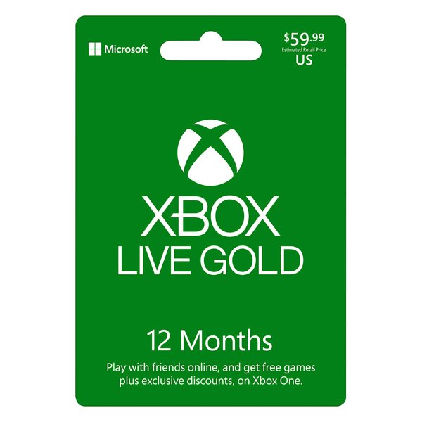 Microsoft Xbox LIVE 12 Month Gold Membership (Physical Card)