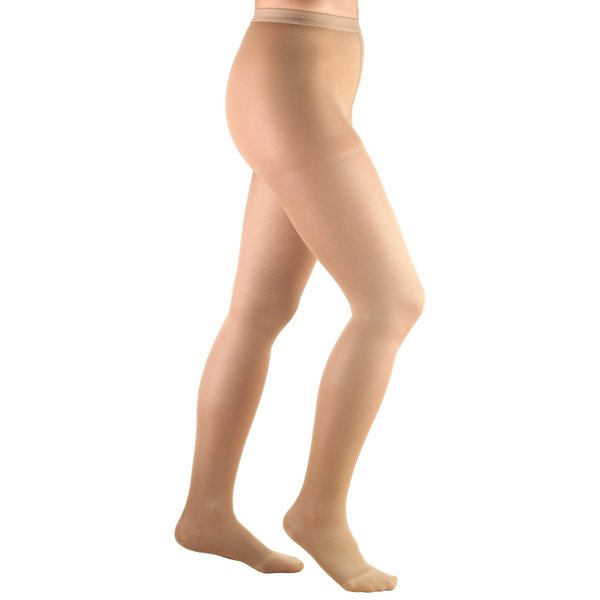 Truform Women's Compression Pantyhose, 20-30 mmHg, Opaque Hosiery Support Shaping Tights, Beige, Small