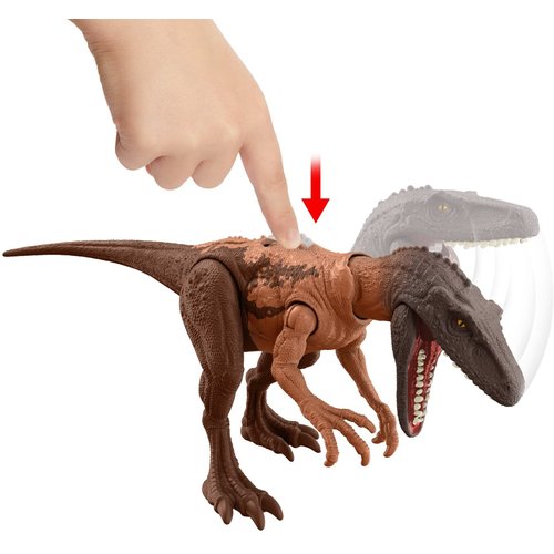 Mattel Jurassic World Strike Attack Herrerasaurus Dinosaur Action Figure Toy with Attack Feature & Movable Joints
