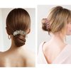 KuuGuu 4 PCS Women Rhinestone Inlaid Flower Hair Comb Flower Floral Hair Combs Bridal Wedding Hair Pin Crystal Rhinestones Hairpin Women Hair Side Combs Hair Accessories for Women