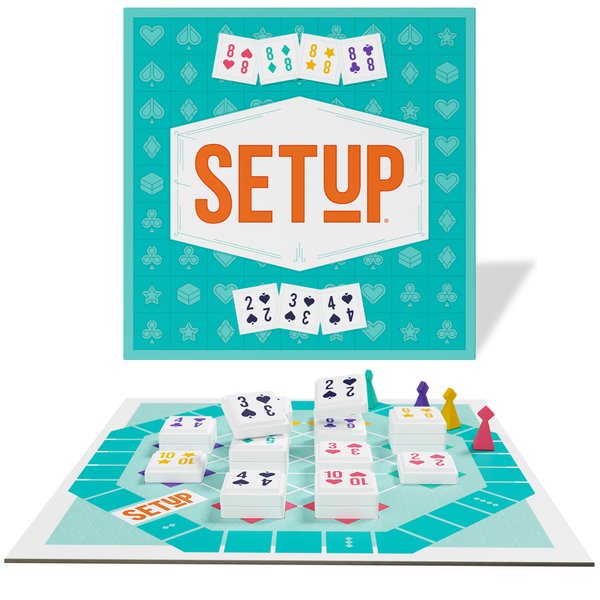 Setup Board Game | Fun Family Game for Game Night | Rummy Style Strategy Game for Kids and Adults | Cooperative Game | Ages 8+ | 2-4 Players | Average Playtime 25 Minutes | Made by Bezzerwizzer