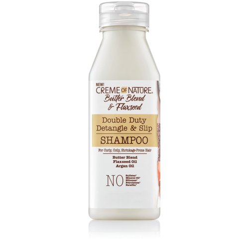 Creme of Nature, Double Duty Detangle & Slip Shampoo, Butter Blend, Argan Oil, Flaxseed Oil, Moisturizing Formula, 12oz