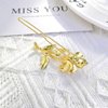 auwiyd 6 PCS Fairy Flower Hair Pins Gardenia Flower Hair Clips Gold Metal Elegant Decorative Side Clips for Women Girls Fairy French Hair Barrettes for Daily Use