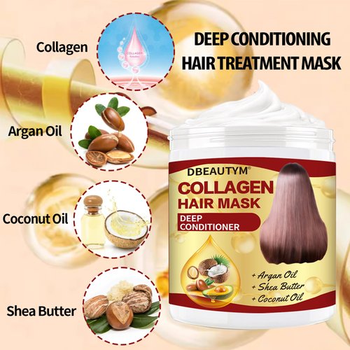 2 Pack Collagen Hair Treatment Hair Mask Hair Growth Serum,Deep Conditioner Hydrating Hair Mask for Dry Damaged Hair,Hair Growth Oil for Hair Loss,Natural Hair Regrowth Treatment for Men and Women