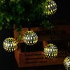 Hann LED Solar Globe String Lights, 12ft 10 LEDs Moroccan Orb Ball, Waterproof Ambiance Lighting, 3000K Warm White, Starry Fairy Lights for Outdoor Garden Yard Patio Party Christmas Party