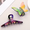 Fashey Hair Claw Clips Acrylic Butterfly Hair Claws Nonslip Green Claw Clips Strong Hold Hair Jaw Clips Hair Accessories for Women and Girls(Pack of 2) (C)