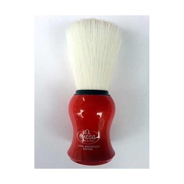 Omega Shaving Brush # 90065 Syntex 100% Synthetic RED