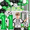 11th Birthday Soccer Balloons Arch,11th Soccer Garland Kit with Green Number 11 Balloon Football Balloons Soccer Mylar Foil Balloons for Boys Kids 11th Birthday Soccer Theme Party Decorations