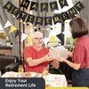 Happy Retirement Banner Assembled GAGAKU Black and Gold Retirement Party Decorations Supplies Kit Gold Glitter Paper Pennant Banner for Men Women Office Farewell Party
