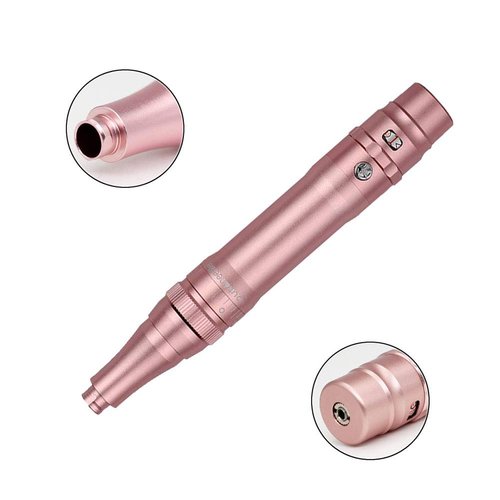 Permanent Makeup Rotary Tattoo Machine Eyebrow Pen Machine with 10PCS Needles For Eyebrows,Lips,Eyeliners B950b (Rose Gold)