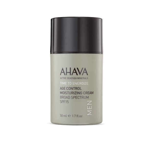 AHAVA Men's Age Control Moisturizing Cream, Broad Spectrum SPF15 - Fast-absorbing Silky Hydrating Lotion, Protects from Premature Aging Signs of UVA/B rays, Enriched with Exclusive Osmoter, 1.7 Fl.Oz