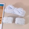 AEGYPIUS Spa Headband and Wristband Set | Coral Velvet Material | Blue | Face Washing Wristbands and Headband | Hair Headbands for Women Girls | Face Wash, Makeup, Yoga