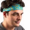 ChalkTalkSPORTS RokBAND Multi-Functional Food Themed Neck Gaiter or Headband | Banana Pattern | Blue