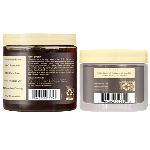 SheaMoisture Curly Hair Products Jamaican Black Castor Oil + Flaxseed Styling Edge Control (3.5 oz) Bundled with Strong Hold Styling Gel (15 oz) for Natural, Chemically Processed or Heat Styled Hair