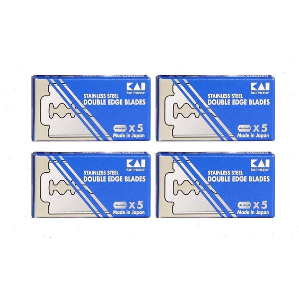 20 Stainless Steel Double Edge Razor blades from KAI Cutlery