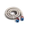 3Ft 6AN 3/8" Fuel Line Hose Braided Stainless Steel W/2pcs AN6 Hose Fitting Kit Blue & Red Universal for Racing Fuel, Gas, Coolant etc