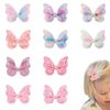 10 Pcs Shiny Baby Hair Bows For Girls Baby Hair Clips For Styling,Glitter Butterfly Hair Bow Clips Cute Toddler Hair Bows Bowknot Hair Clip Sparkly Baby Bows Hairclips Girl Bows Clips Hair Accessories