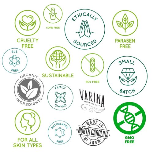 Varina Natural Carnival Variety Bar Soap - Gentle Cleansing for Sensitive Skin, Sweet and Vanilla - 5 Pack