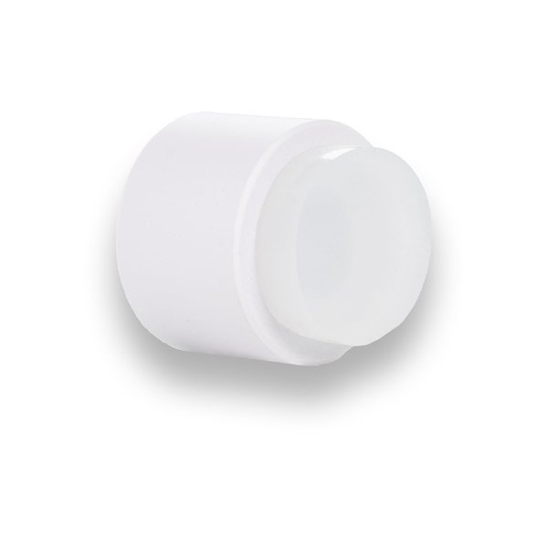 EVI | Wall Adhesive Doorstop | 1.1'' X 1.1'' | Great Adherence | 100% Functional | Mod. 198/28 (White Lacquered Stainless Steel - White Rubber)