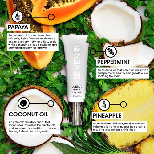 SEVEN haircare - RENEW scalp detox with Eucalyptus & Charcoal - Exfoliating Scalp Treatment For All Hair Types - Soothe Scalp Irritation - Sulfate Free & Paraben Free - 4.5 oz