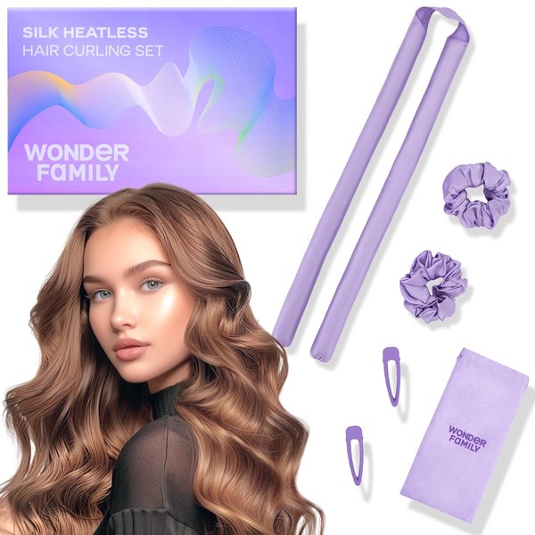 Mulberry Silk Heatless Hair Curlers for Overnight Curls and Blowouts - Flexi Rods for All Hair Types and Lengths