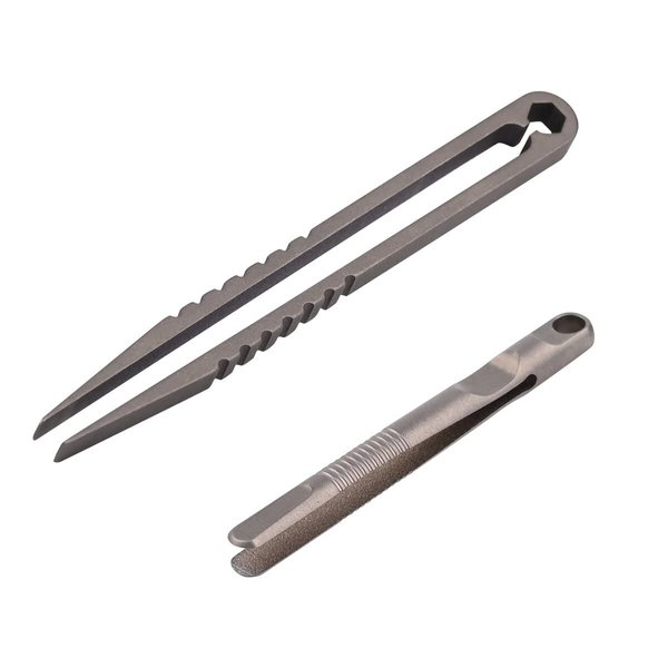 NHDT 2 PCS Mini Titanium Tweezers Tool .Ultralight and Portable EDC Tweezers,Easy to Hold,And Use for Precision Splinter Removal or Holding Small Parts.