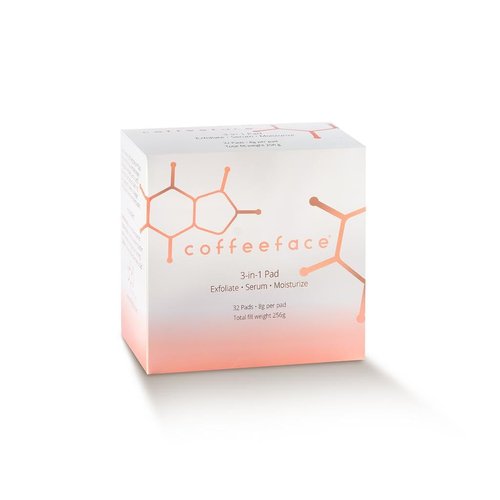 Coffeeface Anti-Aging Moisture Pads with Exfoliation, 32 count