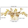 BETITETO Pearl Crystal Hair Comb Bridal Green Rhinestone Gold Vine Hair Piece Accessories for Wedding Women