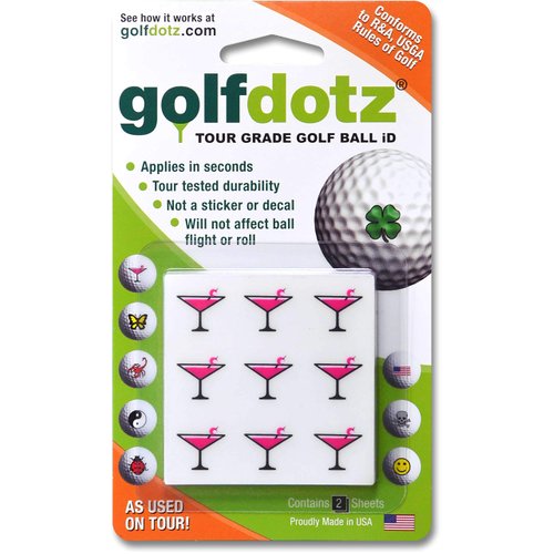 Golfdotz | Tropical Collection | Golf Ball Markers | Golf Accessories | Golf Ball Customizers | 18-32 Count (Pink Cocktails)