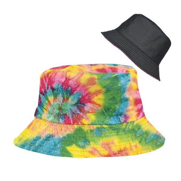 BLUBLU Double-Side-Wear Bucket Hat for Women Men Unisex Reversible Outdoor Sun Cap Packable Fisherman Hat Headwear - Tie Dye