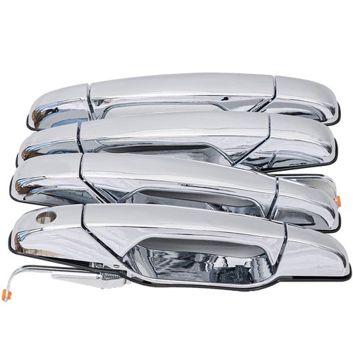Aoerzn Exterior Chrome Door Handle, 4 PCS Premium Front Rear Driver & Passenger, Fits for 2007-2014 Chevy Avalanche Silverado Cadillac Escalade Suburban GMC Sierra Yukon OE# 20828258 25960525 22738721